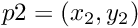 $p2=(x_2,y_2)$